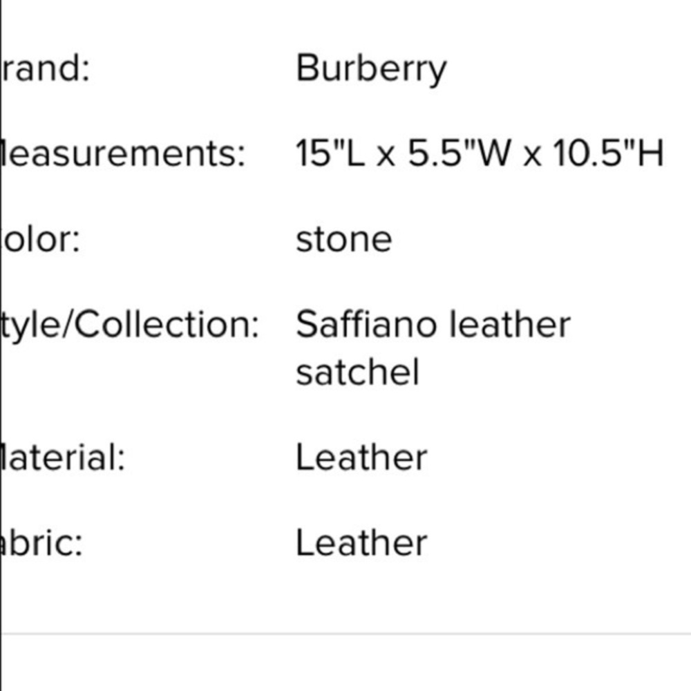 Burberry Saffiano stone leather satchel - Picture 12 of 16